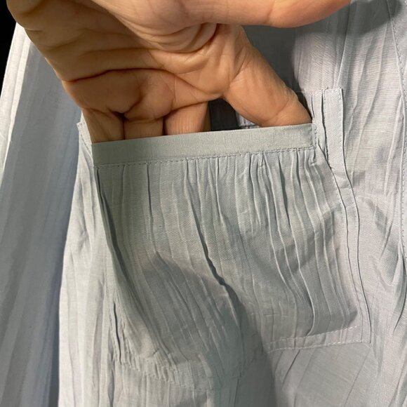 Just Cavalli Mens Shirt Light Blue Size 2XL Vintage Crinkle Textured Button Up - Picture 6 of 12